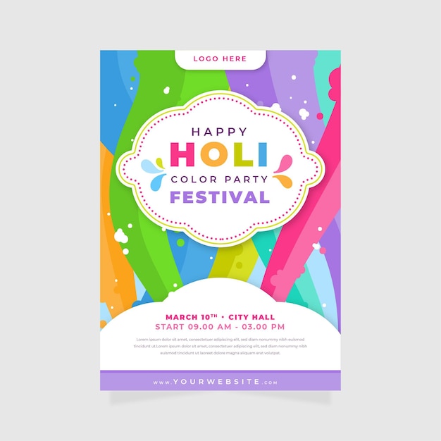 Modèle De Flyer Du Festival Holi