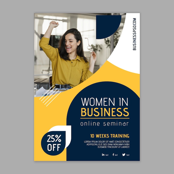 Vecteur gratuit modèle de flyer de femme d'affaires moderne