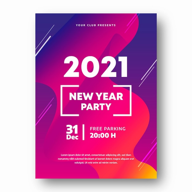 Modèle De Flyer De Fête Abstrait Nouvel An 2021