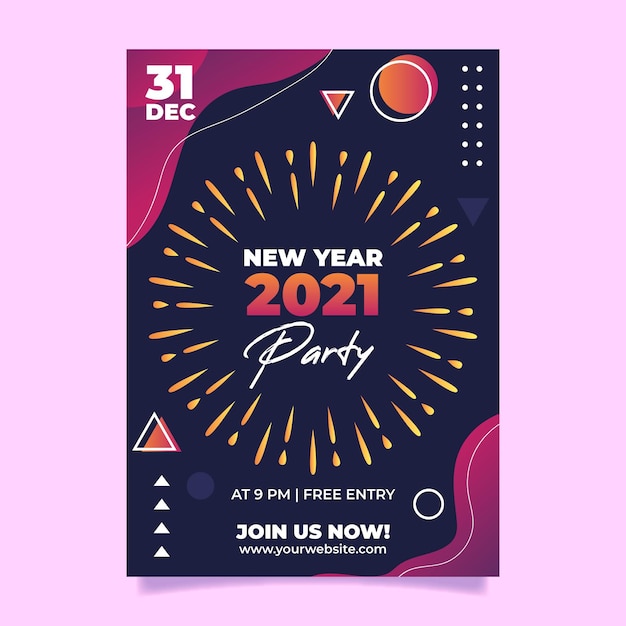 Modèle De Flyer De Fête Abstrait Nouvel An 2021