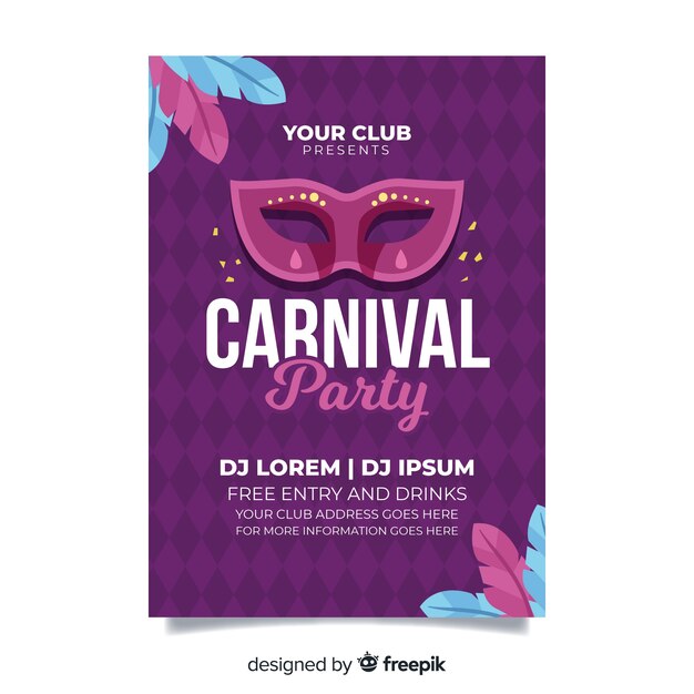 Modèle De Flyer Fête Carnaval