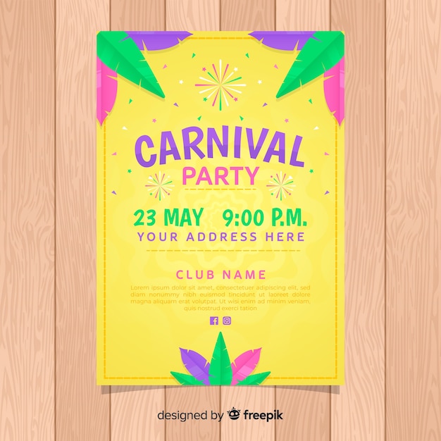 Modèle De Flyer Fête Carnaval