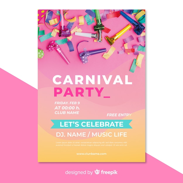 Modèle De Flyer Fête Carnaval