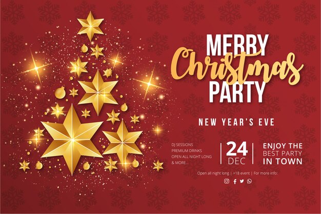 Modele De Flyer Fete De Joyeux Noel Vecteur Gratuite