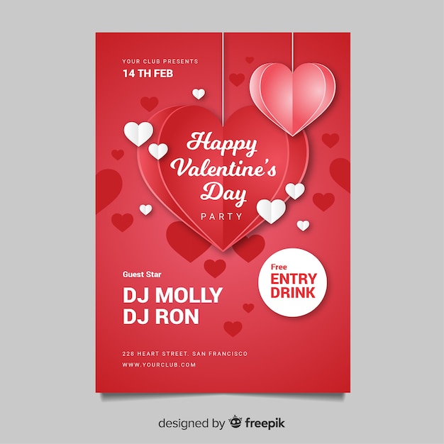 Modèle De Flyer Fête Saint Valentin