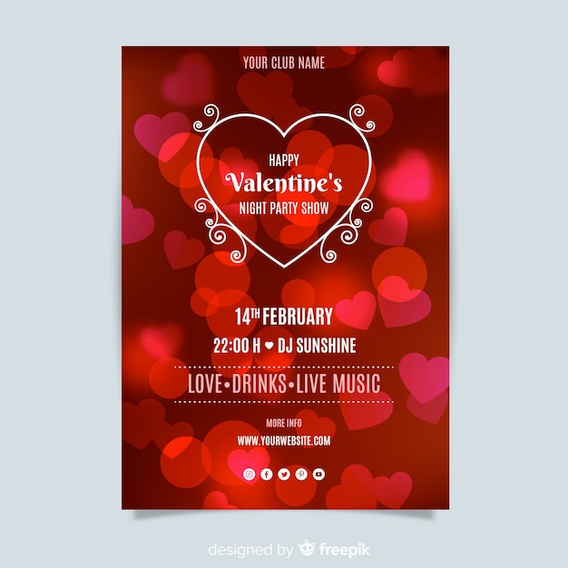 Modèle De Flyer Fête Saint Valentin