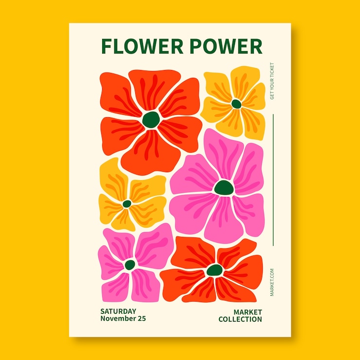 Vecteur gratuit modèle de flyer floral dessiné à la main