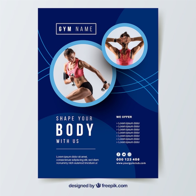 Modèle De Flyer Gym Bleu