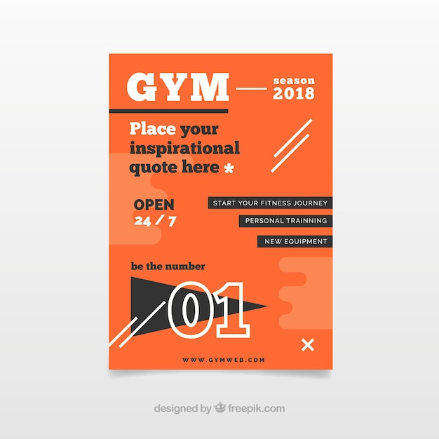 Modèle De Flyer De Gym Dans Le Style Plat