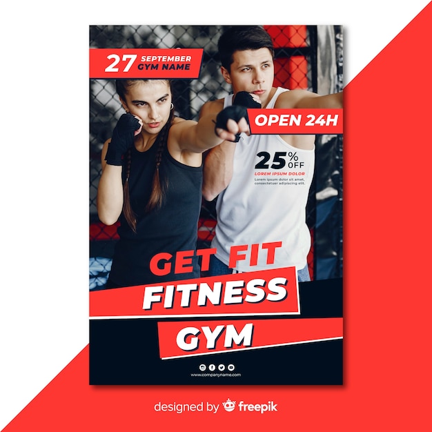 Modèle De Flyer De Gym Moderne Avec Photo