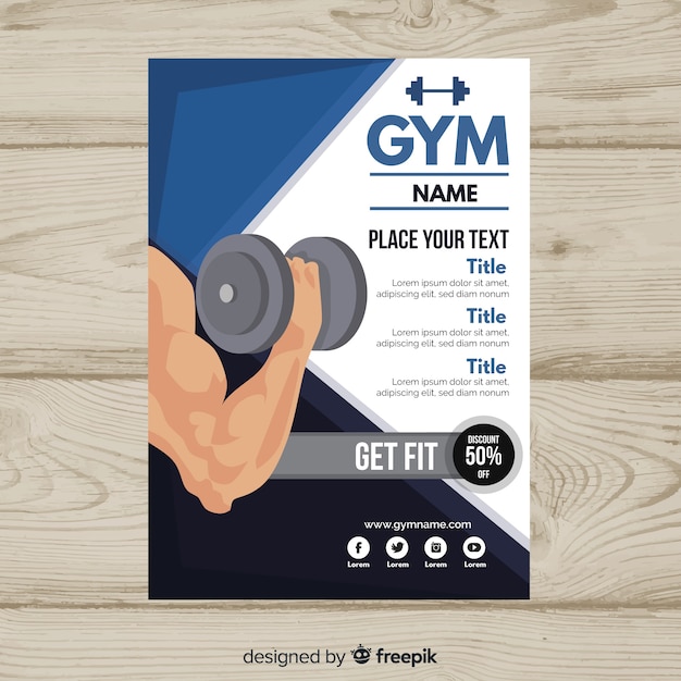 Vecteur gratuit modèle de flyer de gym