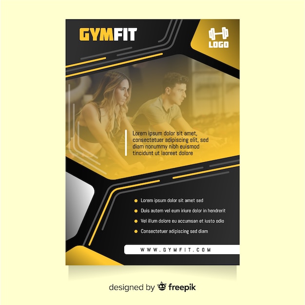 Vecteur gratuit modèle de flyer de gym