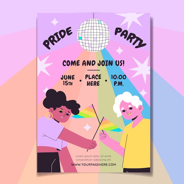 Modèle De Flyer Lgbt Du Mois De La Fierté Dessiné à La Main