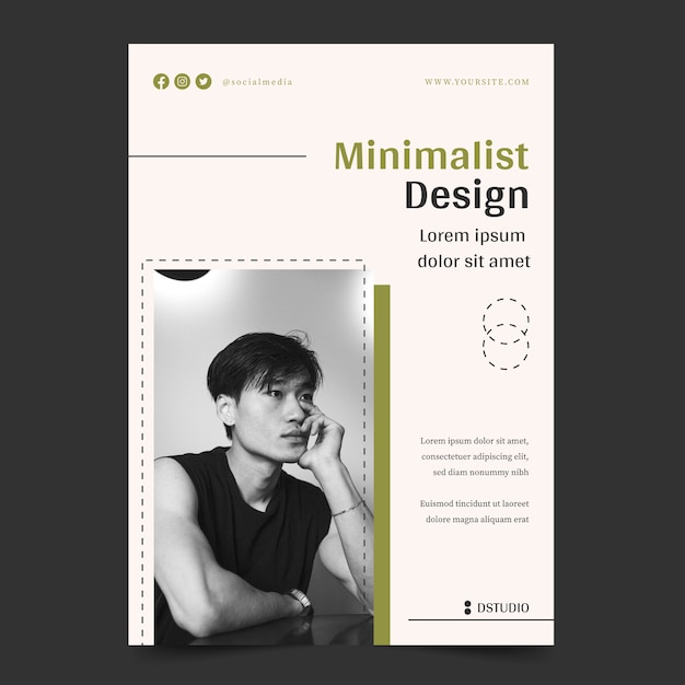 Modèle de flyer minimaliste design plat