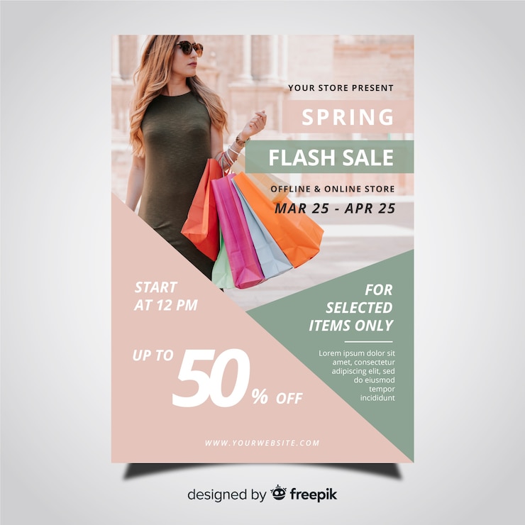 Vecteur gratuit modèle de flyer moderne super vente