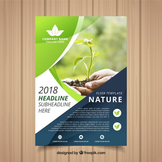 Modèle de flyer nature élégante avec photo