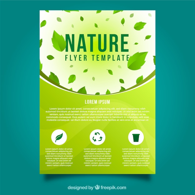 Vecteur gratuit modèle de flyer nature moderne avec un style charmant
