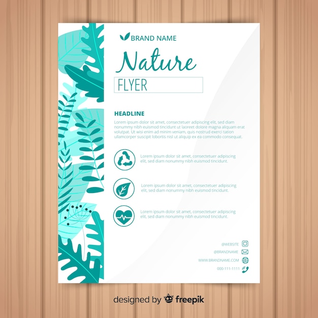 Vecteur gratuit modèle de flyer nature