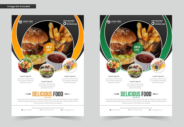 Modèle de flyer de nourriture délicieuse ou conception de modèle de flyer de menu alimentaire et de flyer de restaurant