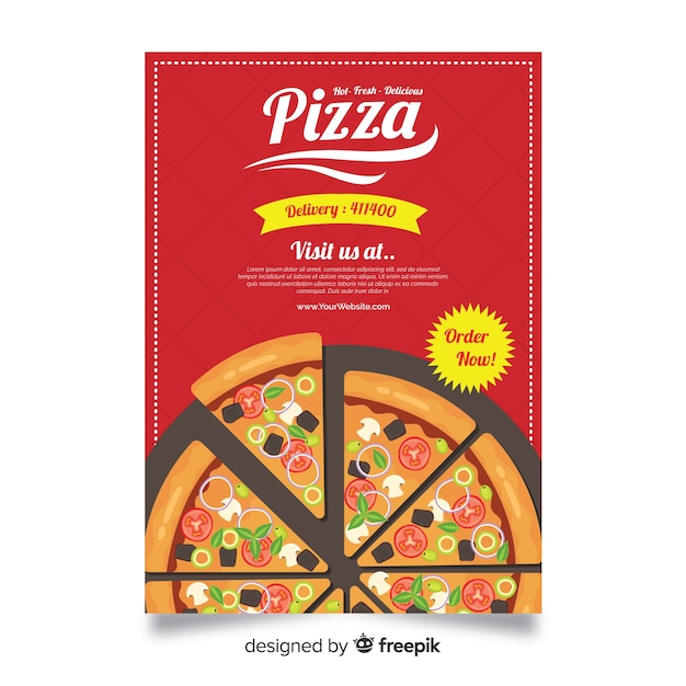 Vecteur gratuit modèle flyer pizza