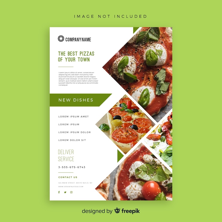 Vecteur gratuit modèle flyer pizza