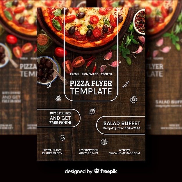 Vecteur gratuit modèle flyer pizza