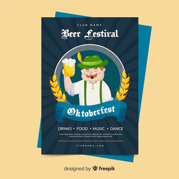 Modèle De Flyer Plat Oktoberfest