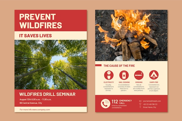 Modèle De Flyer Professionnel Sur Les Feux De Forêt