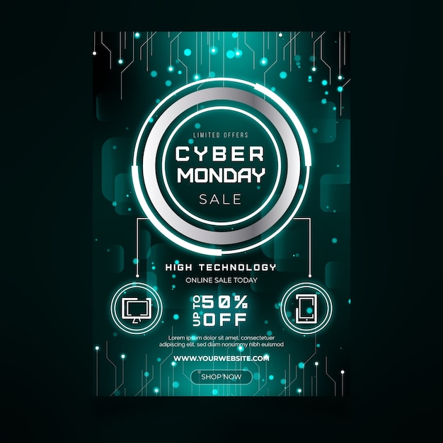 Modèle De Flyer Réaliste Cyber Monday