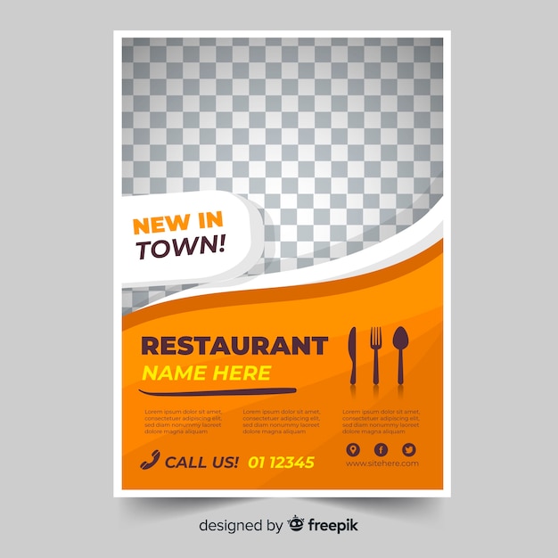 Vecteur gratuit modèle de flyer de restaurant moderne