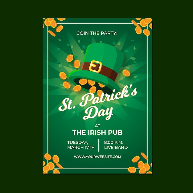 Vecteur gratuit modèle de flyer de la saint patrick