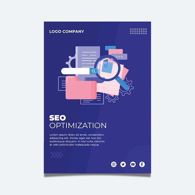 Vecteur gratuit modèle de flyer seo