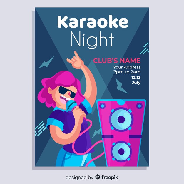 Modèle de flyer soirée karaoké