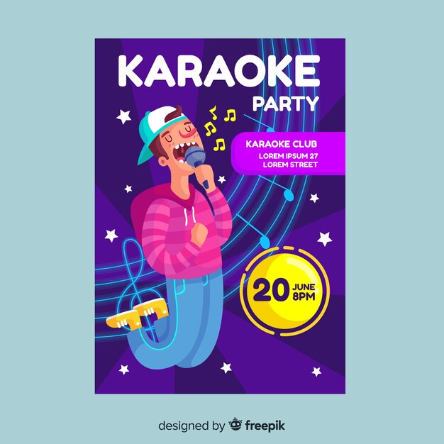 Modèle de flyer soirée karaoké