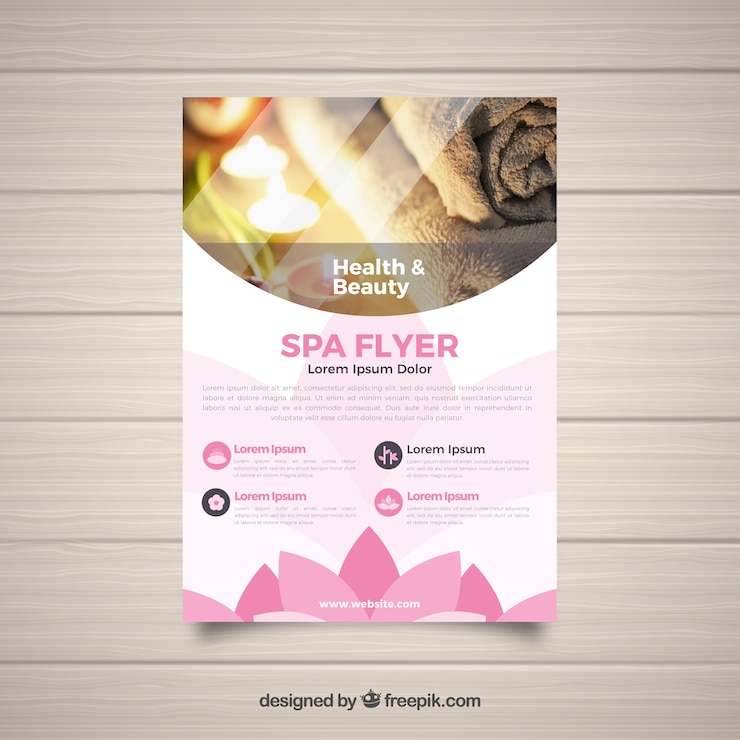 Vecteur gratuit modèle de flyer de spa moderne