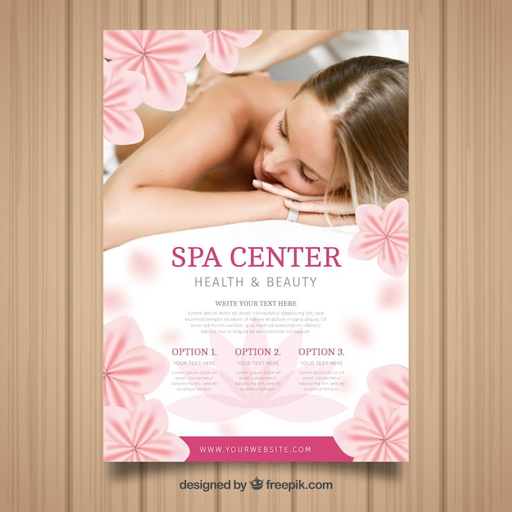 Vecteur gratuit modèle de flyer de spa moderne
