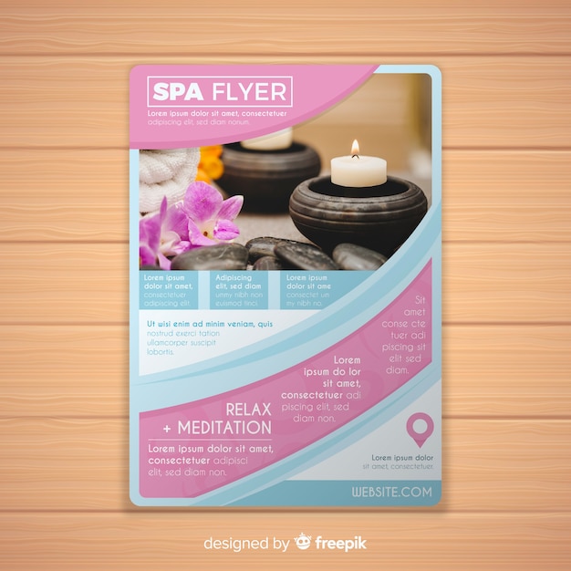 Vecteur gratuit modèle de flyer spa