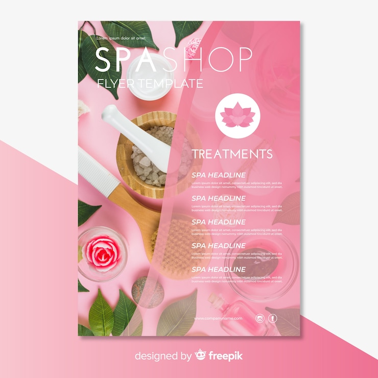 Vecteur gratuit modèle de flyer spa