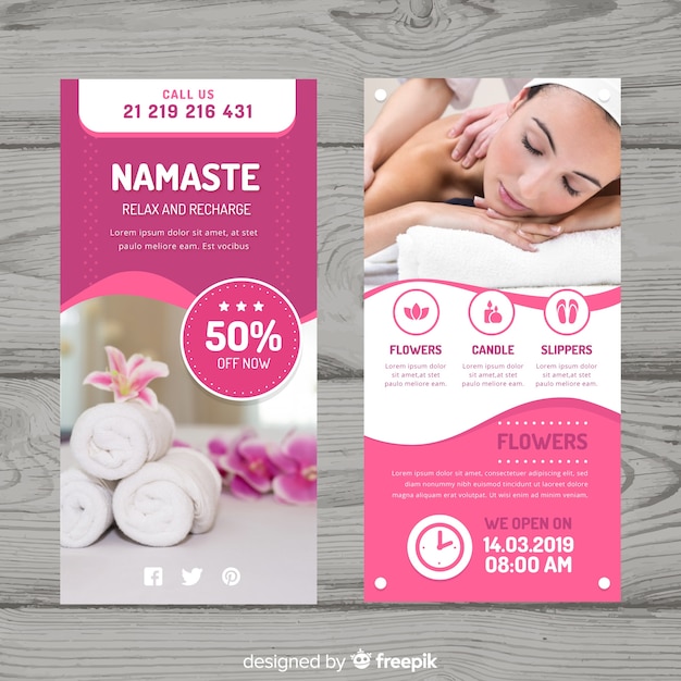 Vecteur gratuit modèle de flyer spa