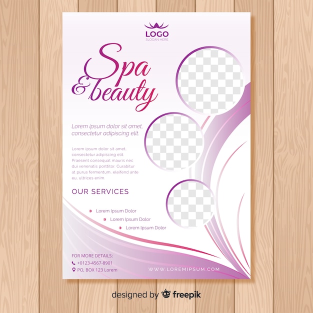 Vecteur gratuit modèle de flyer spa