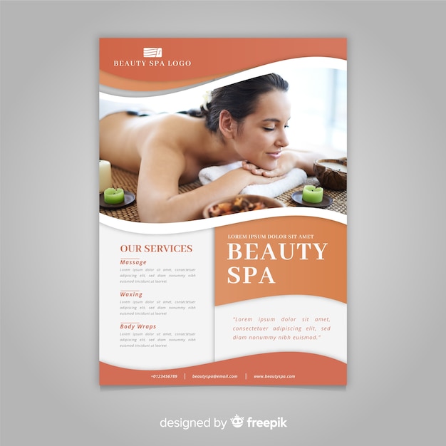 Vecteur gratuit modèle de flyer spa