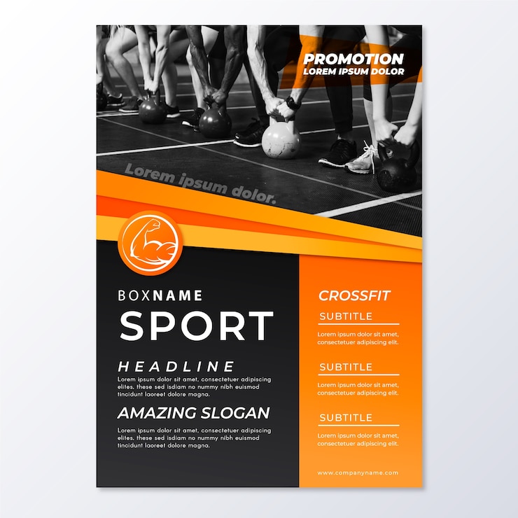 Vecteur gratuit modèle de flyer sport abstrait