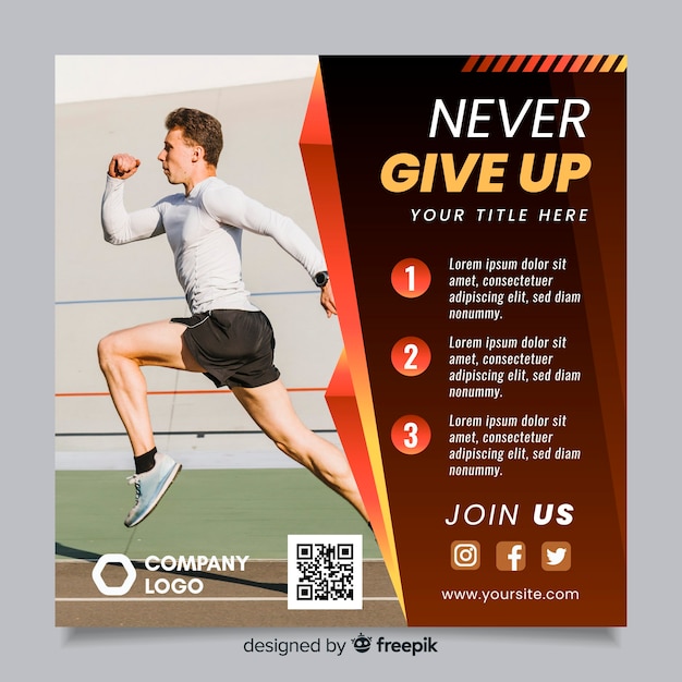 Modèle De Flyer Sport Avec Code Qr