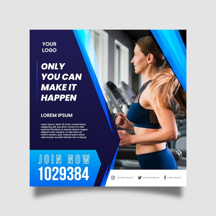 Vecteur gratuit modèle de flyer sport avec image