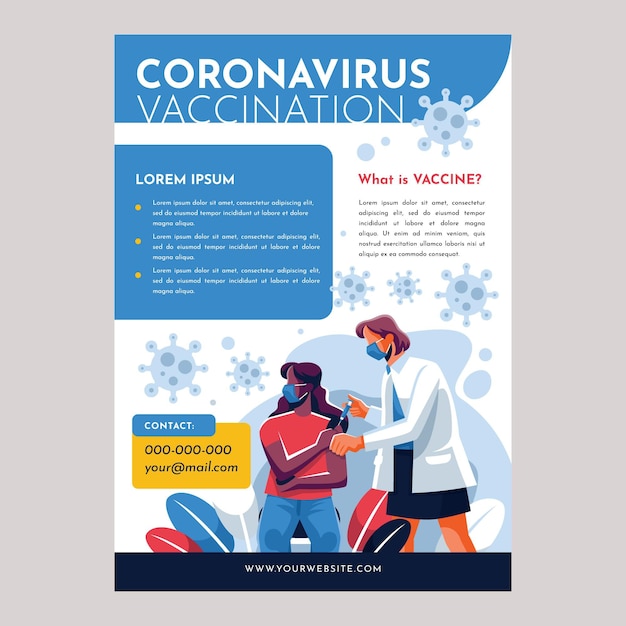 Modèle De Flyer De Vaccination Contre Le Coronavirus Plat Organique