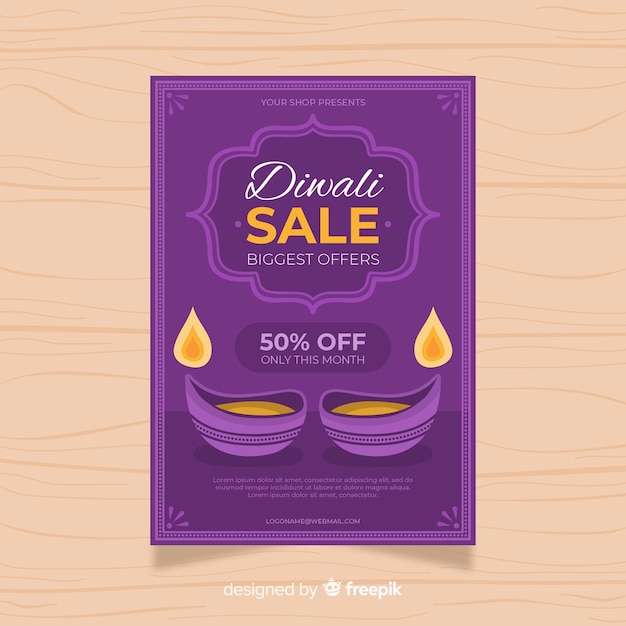 Modèle De Flyer Vente Diwali Plat -50%