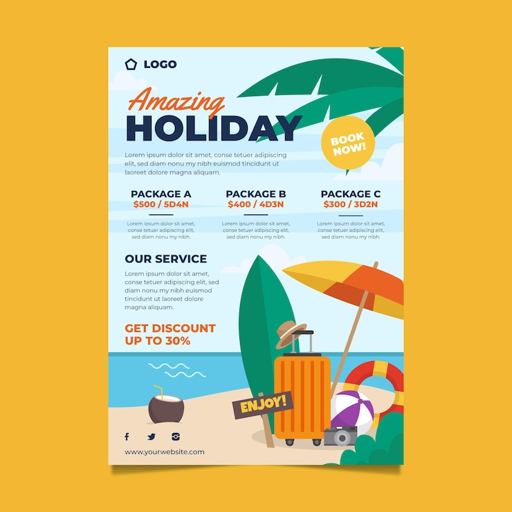 Vecteur gratuit modèle de flyer de vente itinérant illustré