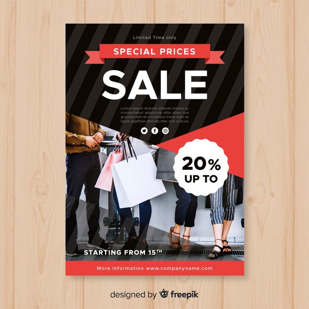 Modèle de flyer de vente moderne