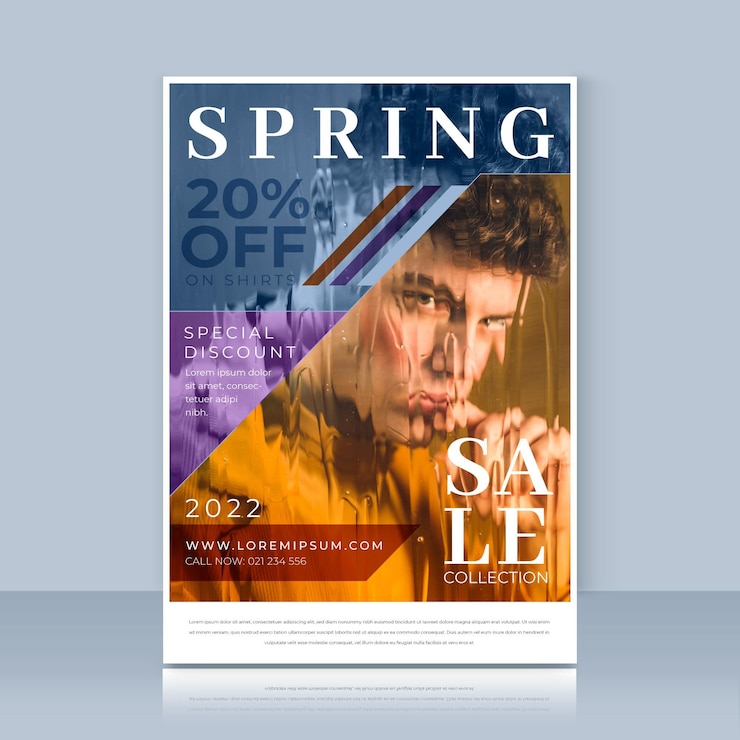 Vecteur gratuit modèle de flyer de vente de printemps