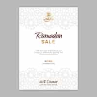 Vecteur gratuit modèle de flyer de vente ramadan